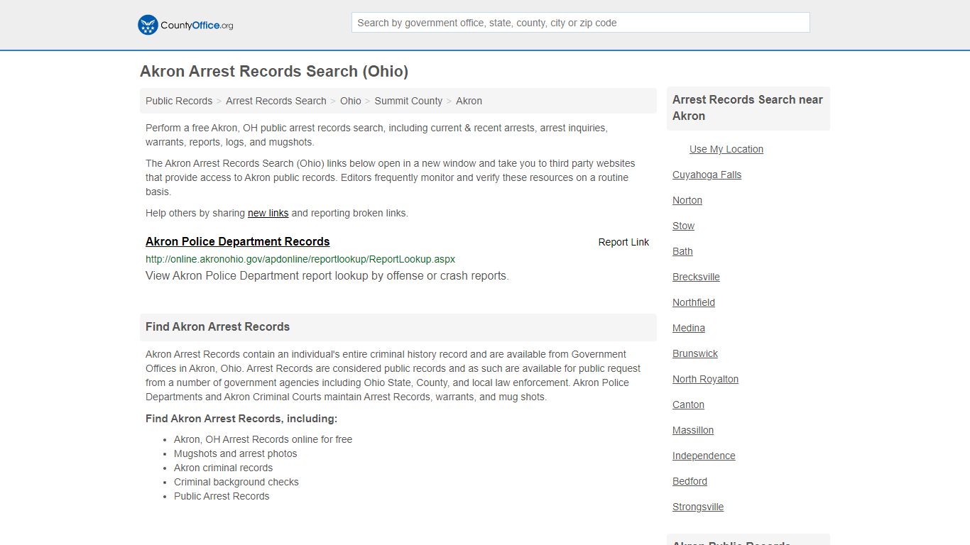 Arrest Records Search - Akron, OH (Arrests & Mugshots)