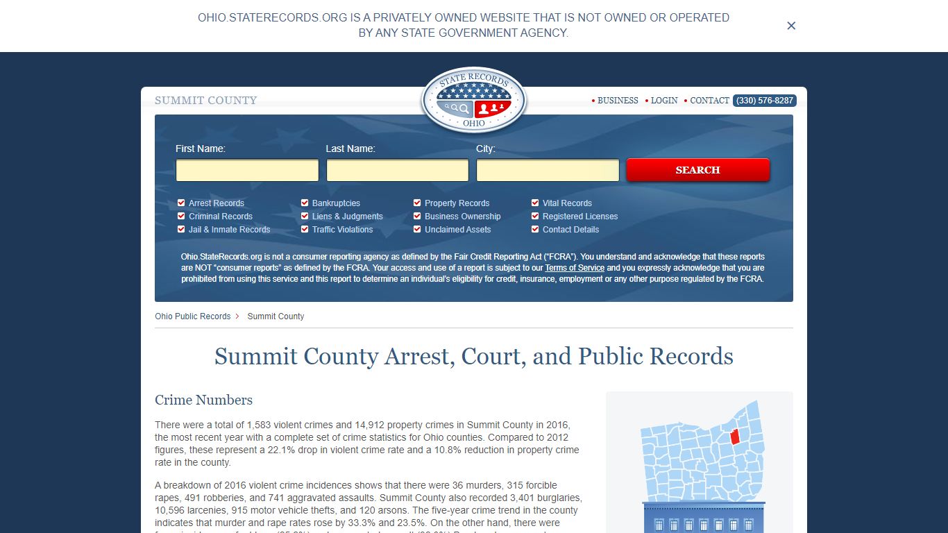 Summit County Arrest, Court, and Public Records